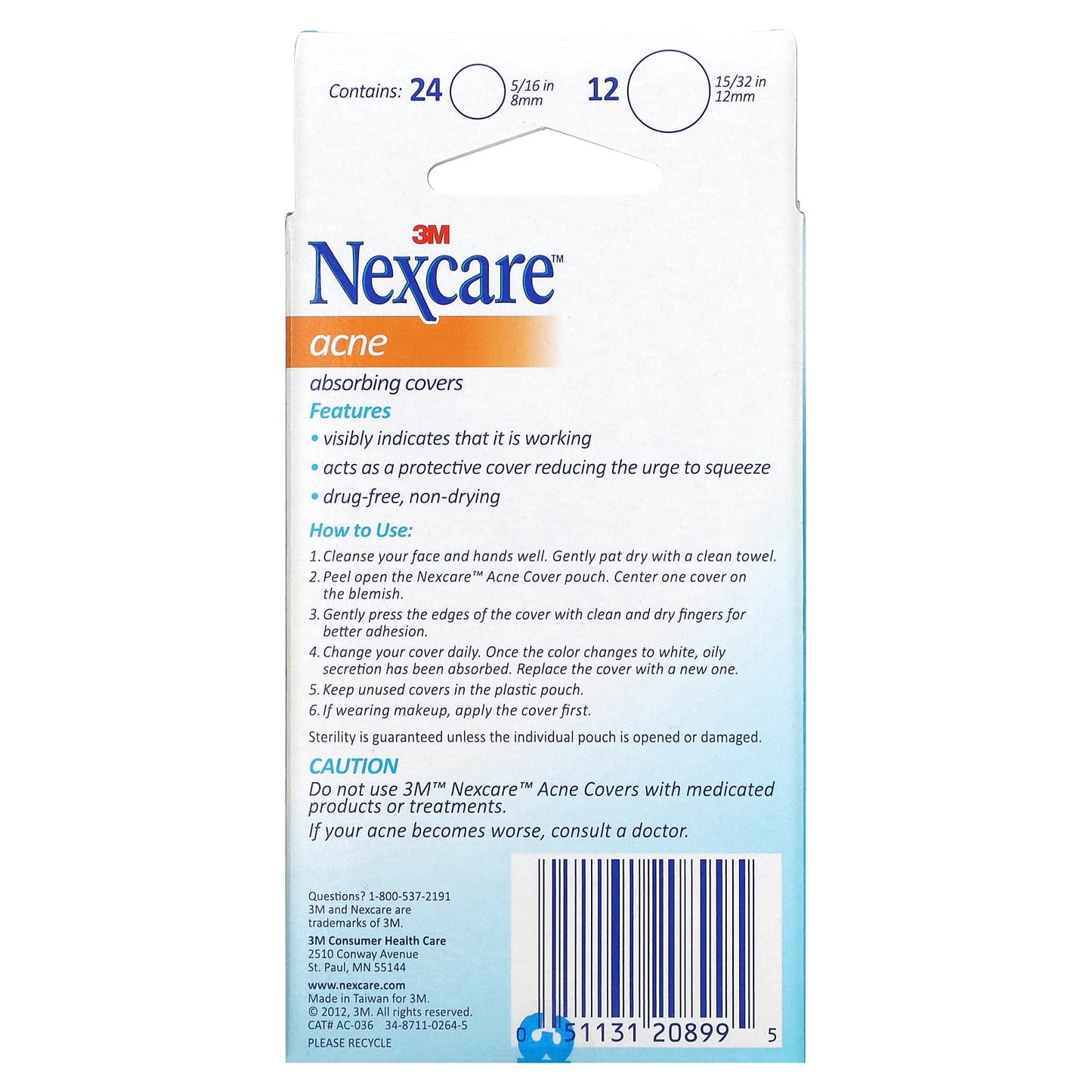 Nexcare, Acne Absorbing Covers, 36 Assorted Covers