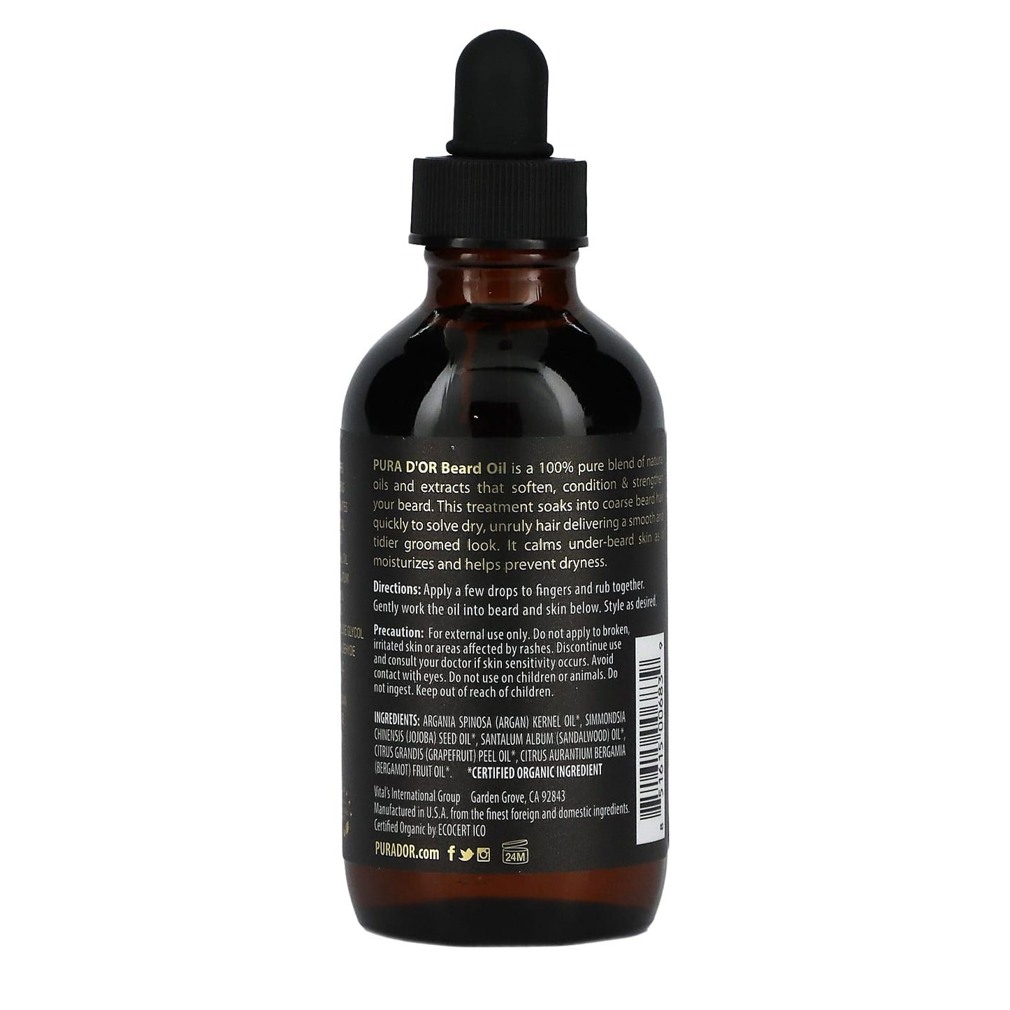 Pura D'or, Beard Oil , 4 fl oz (118 ml)