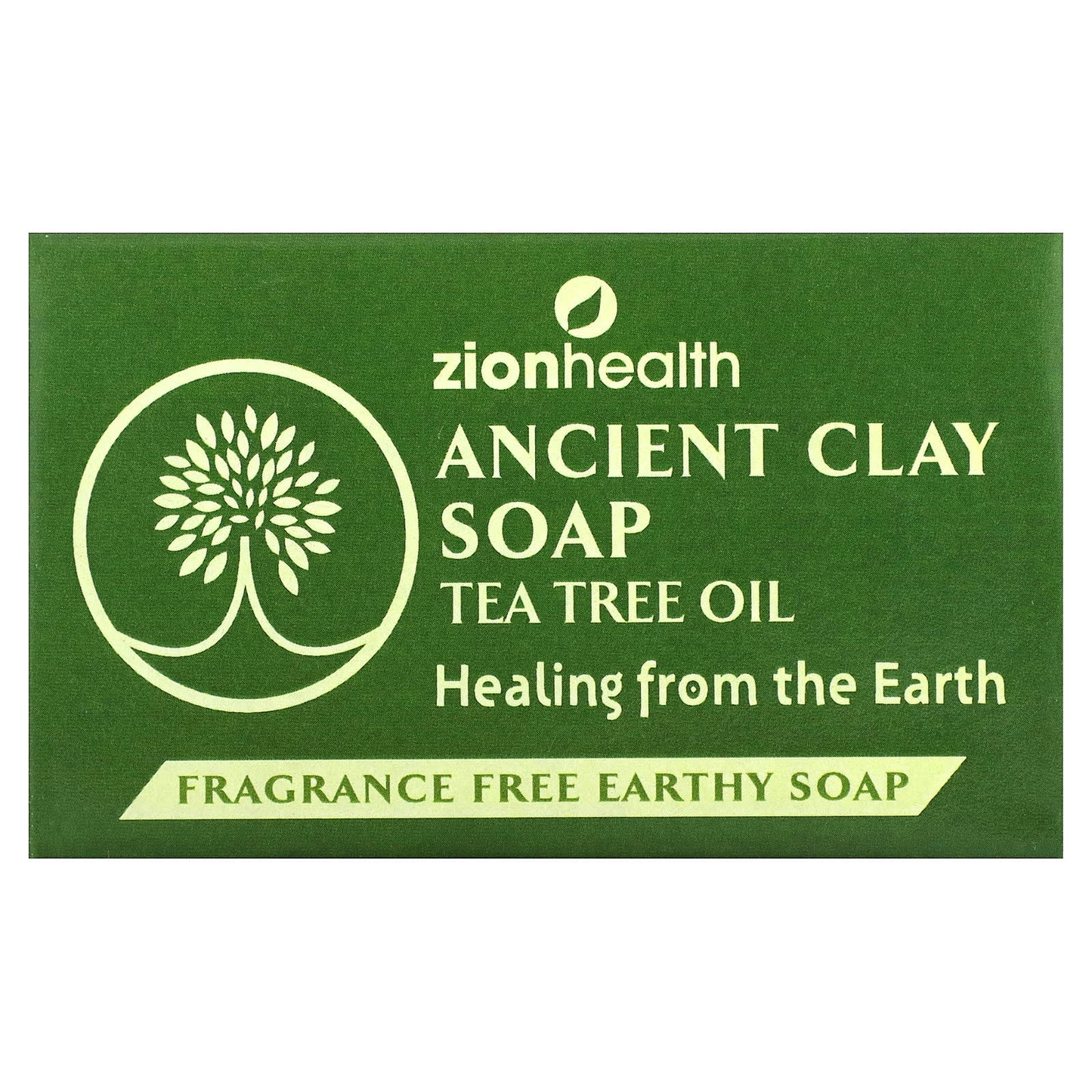 Zion Health-Ancient Clay Bar Soap with Tea Tree Oil-Fragrance Free-6 oz (170 g)