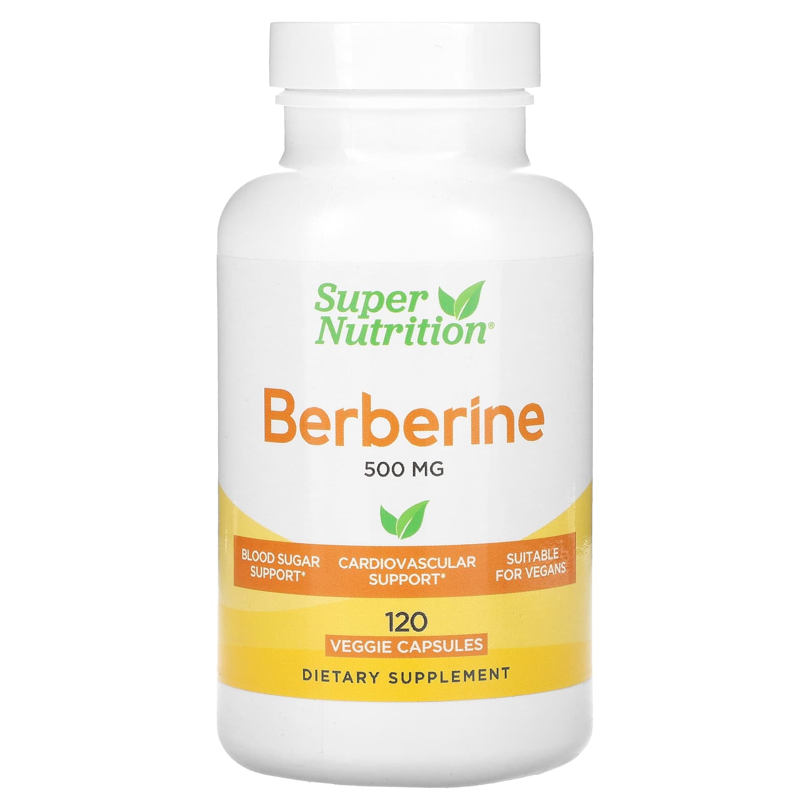 Super Nutrition-Berberine-500 mg-120 Veggie Capsules