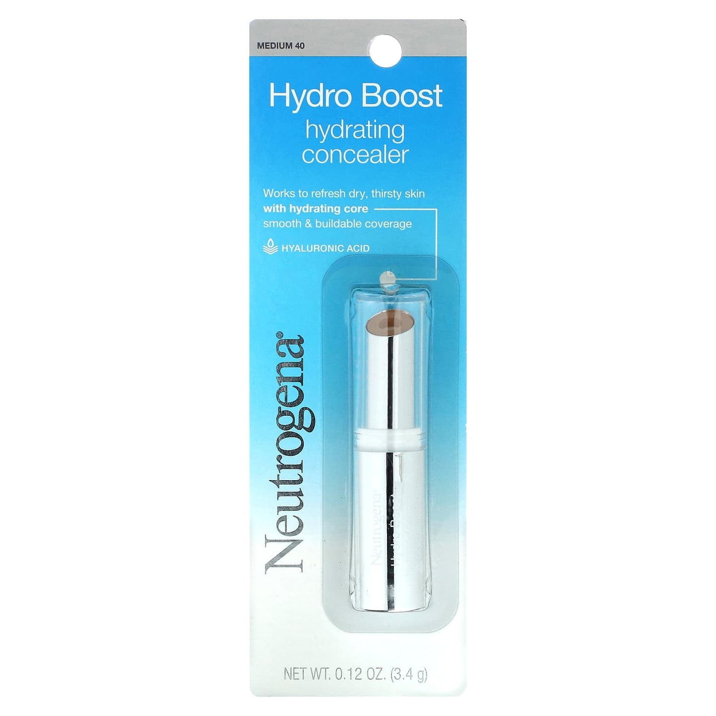 Neutrogena, Hydro Boost, Hydrating Concealer, Medium 40, 0.12 oz (3.4 g)