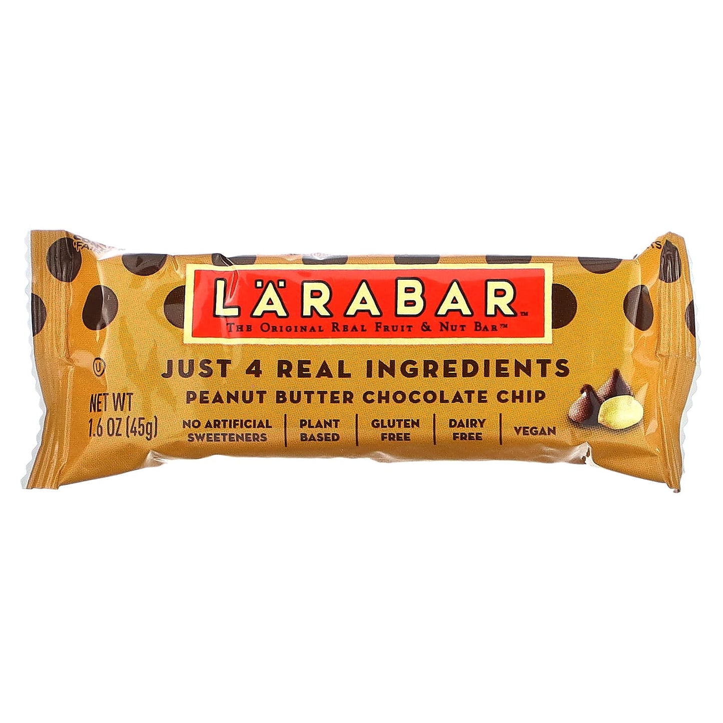 Larabar, The Original Real Fruit & Nut Bar, Peanut Butter Chocolate Chip, 6 Bars, 1.6 oz (45 g) Each