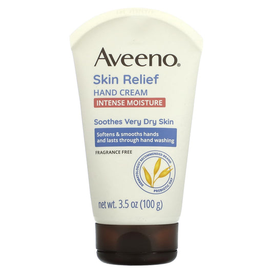 Aveeno-Skin Relief Hand Cream-Fragrance Free-3.5 oz (100 g)