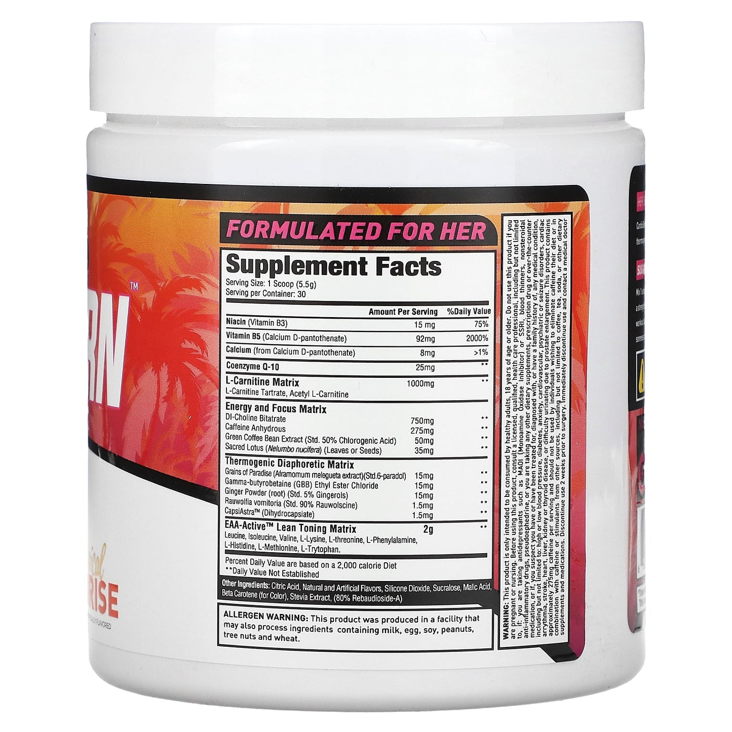 MuscleSport, Her Series, Cardioburn, Tropical Sunrise, 5.8 oz (165 g)