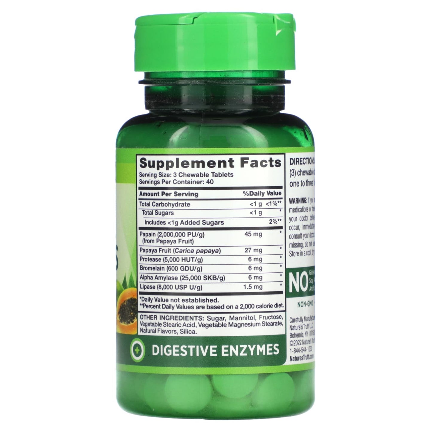 Nature's Truth, Chewable Papaya Enzymes, Natural Tropical, 120 Chewable Tablets