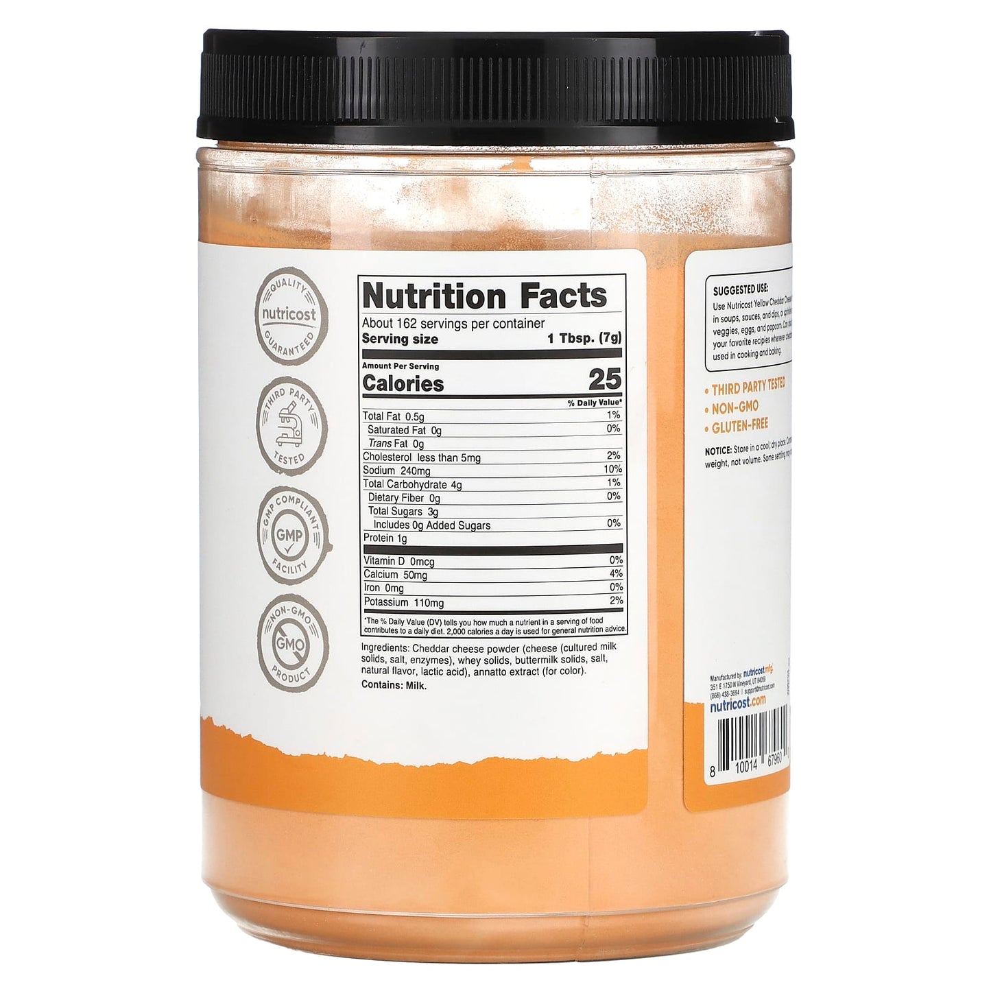 Nutricost, Pantry, Yellow Cheddar Cheese Powder, 40.5 oz (1,134 g)