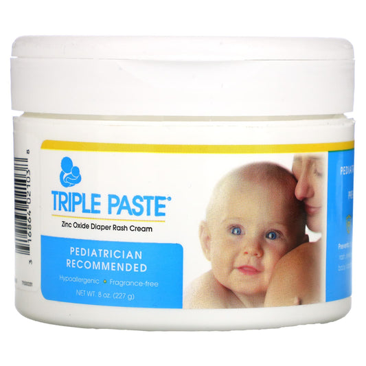 Triple Paste-Zinc Oxide Diaper Rash Cream-Fragrance-Free-8 oz (227 g)