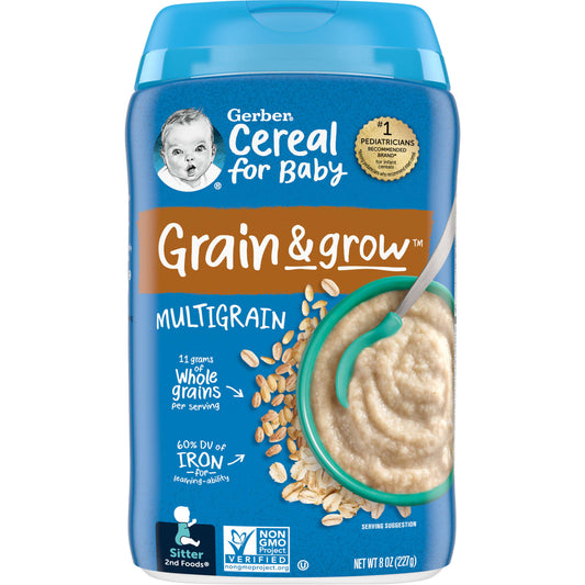 Gerber-Cereal for Baby-Grain & Grow-2nd Foods-MultiGrain-8 oz (227 g)