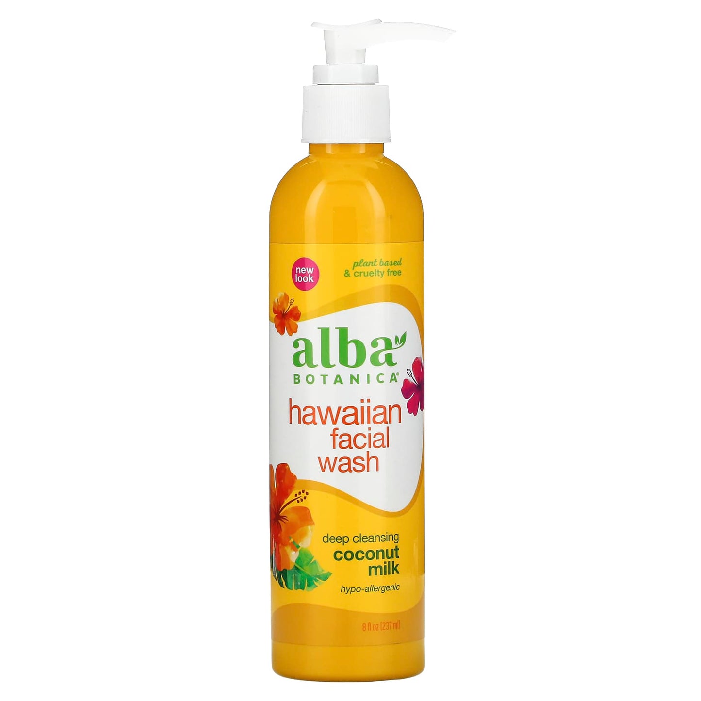 Alba Botanica-Hawaiian Facial Wash-Deep Cleansing Coconut Milk-8 fl oz (237 ml)