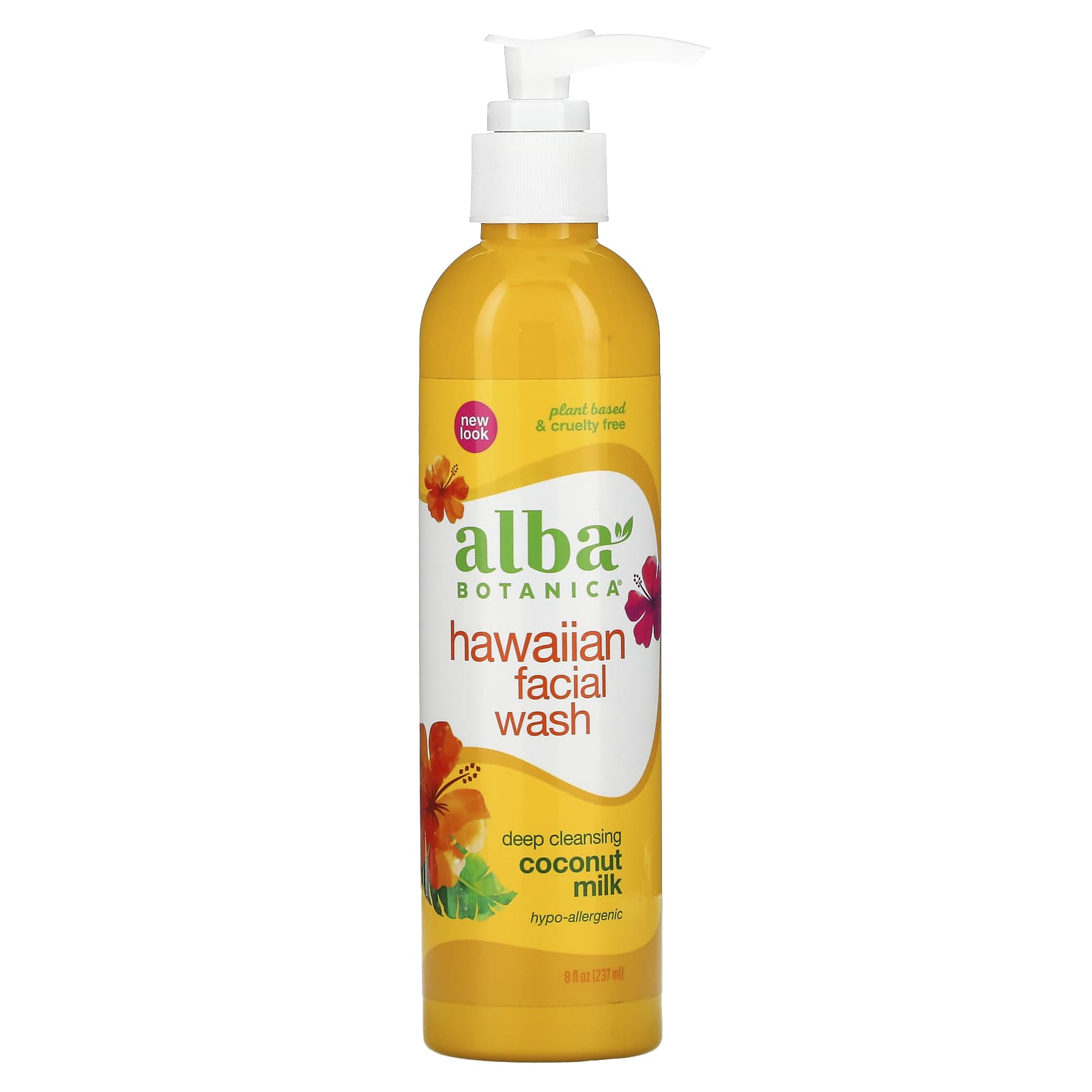 Alba Botanica-Hawaiian Facial Wash-Deep Cleansing Coconut Milk-8 fl oz (237 ml)