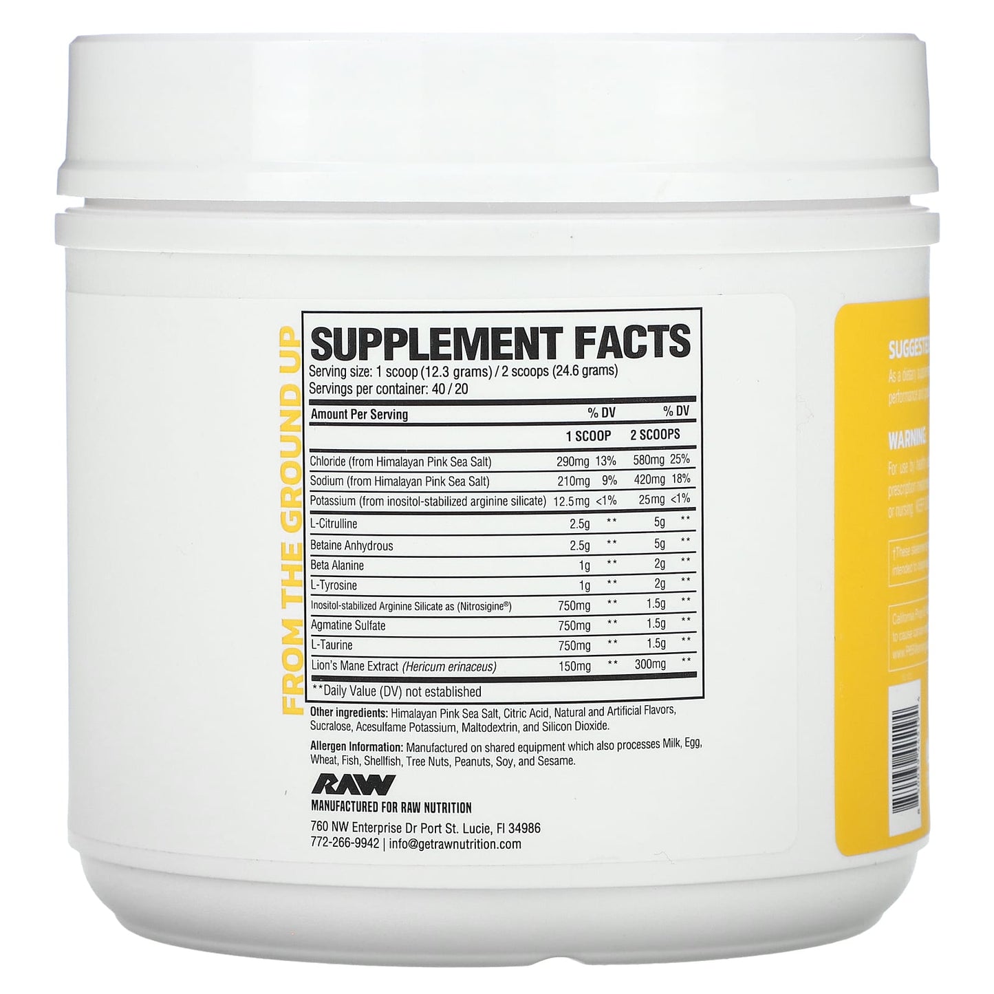 Raw Nutrition, Pump, Non-Stim, Lemonade, 17.35 oz (492 g)