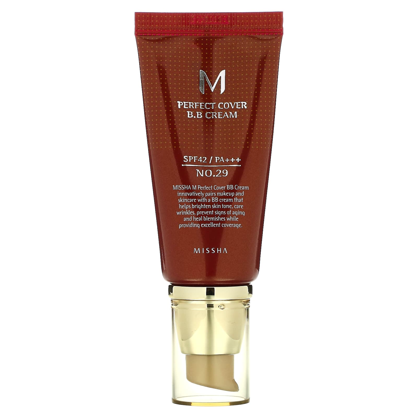 Missha-M Perfect Cover B.B Cream-SPF 42 PA+++-No. 29 Caramel Beige-1.7 fl oz (50 ml)