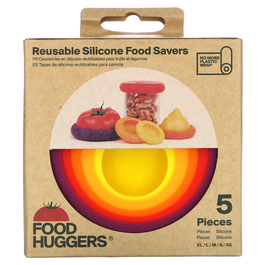 Food Huggers-Reusable Silicone Food Savers -5 Pieces