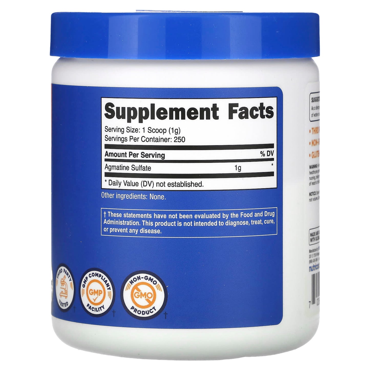 Nutricost, Agmatine Sulfate, Unflavored, 8.9 oz (250 g)