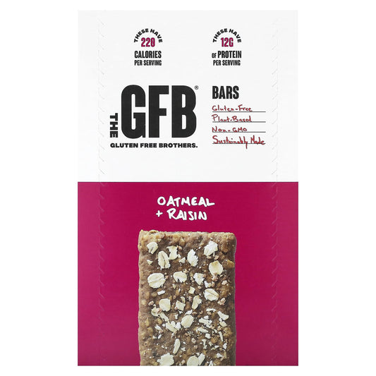 The GFB-Gluten Free Bars-Oatmeal Raisin Bars-12 Bars-2.05 oz (58 g) Each