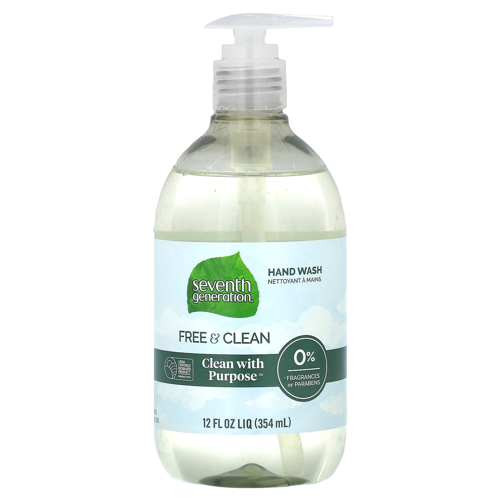 Seventh Generation-Hand Wash-Free & Clean-Fragrance Free-12 fl oz (354 ml)