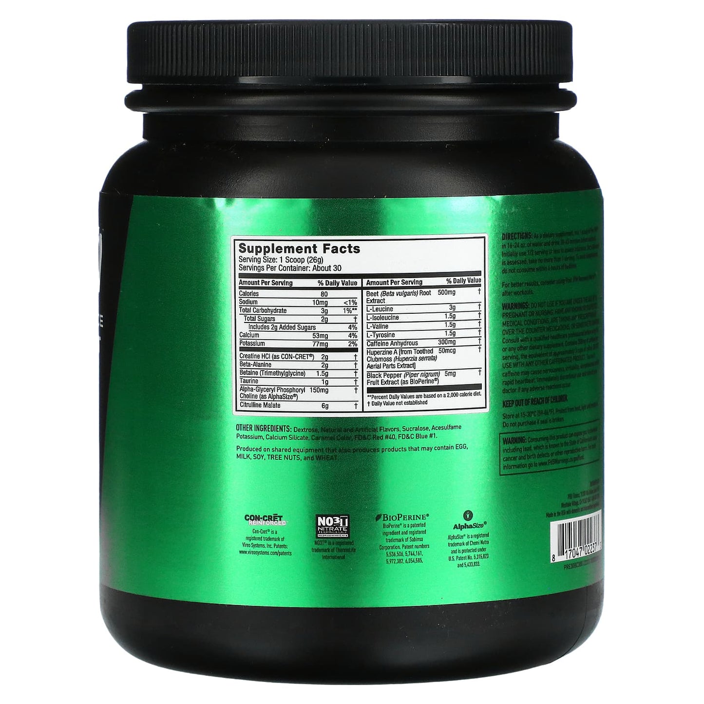 JYM Supplement Science, Pre JYM, High-Performance Pre-Workout, Black Cherry, 1.7 lbs (780 g)