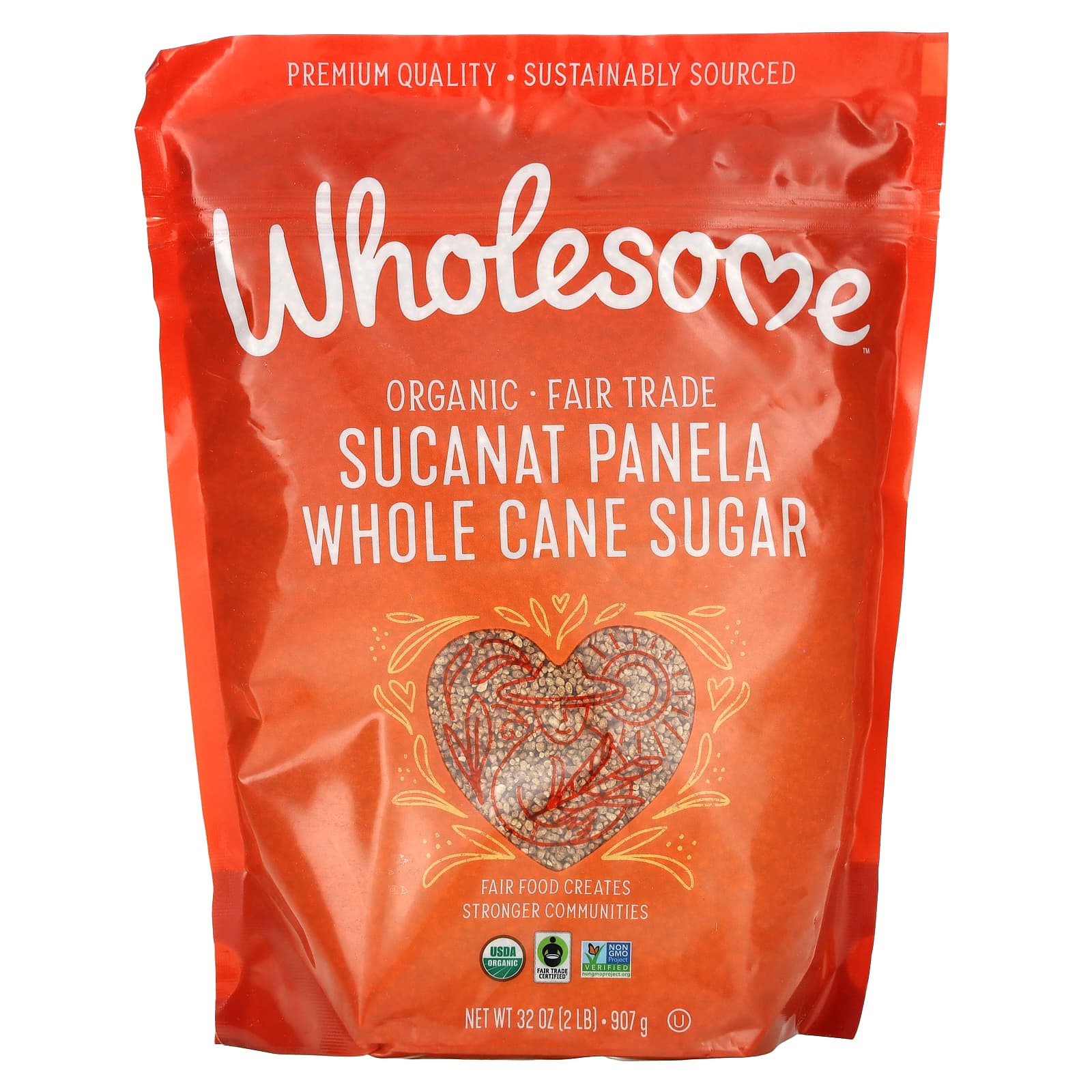 Wholesome Sweeteners-Organic Sucanat Panela Whole Cane Sugar-32 oz (907 g)