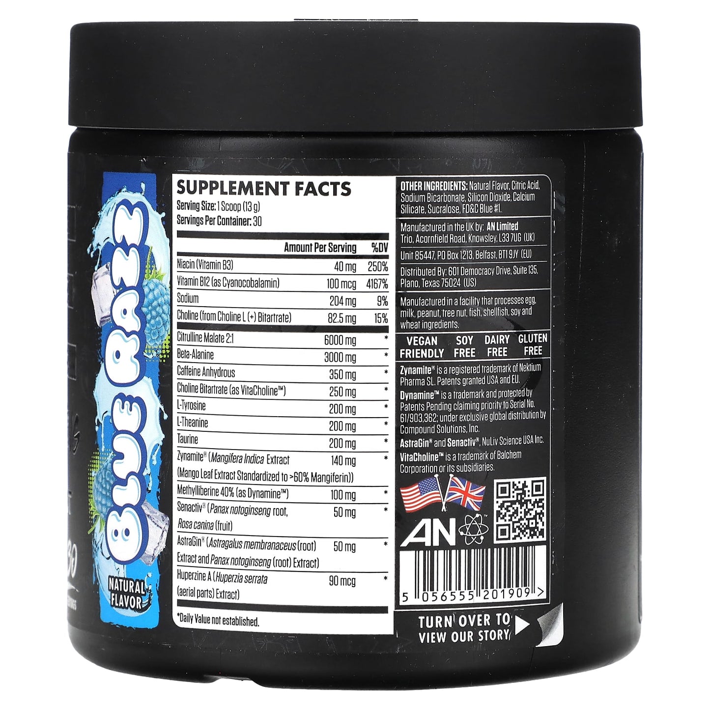 ABE, Ultimate Pre-Workout, Blue Razz, 13.75 oz (390 g)