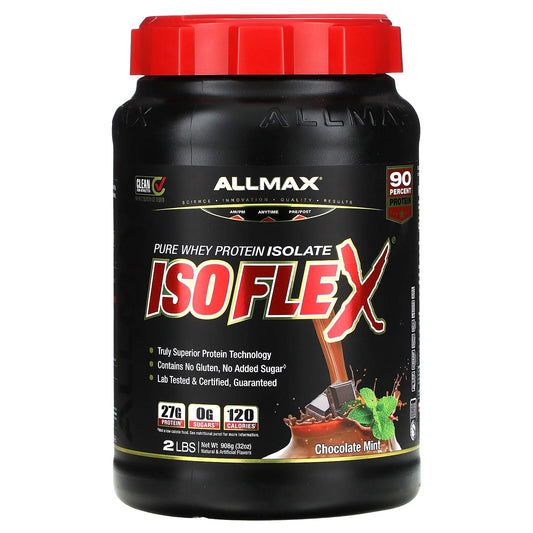 ALLMAX-Isoflex-Pure Whey Protein Isolate-Chocolate Mint-2 lbs (908 g)