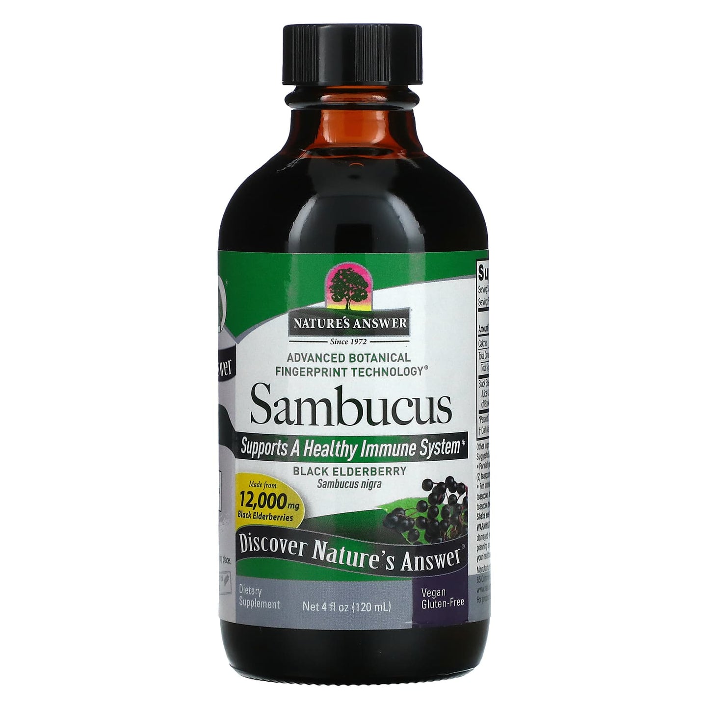 Nature's Answer, Sambucus, Black ElderBerry, 12,000 mg, 4 fl oz (120 ml)