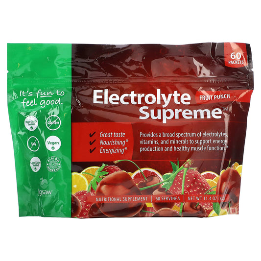 Jigsaw Health-Electrolyte Supreme-Fruit Punch-60 Packets-11.4 oz (324 g)