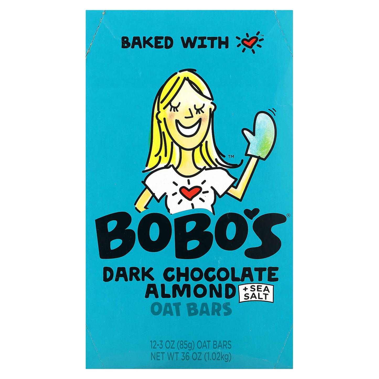 Bobo's Oat Bars-Dark Chocolate Almond + Sea Salt Oat Bars-12 Bars-3 oz (85 g) Each