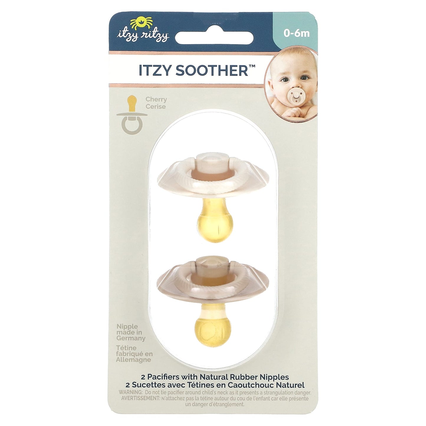 itzy ritzy-Itzy Soother-Pacifiers with Natural Rubber Nipples-0-6 Months-Coconut & Toast-2 Pacifiers