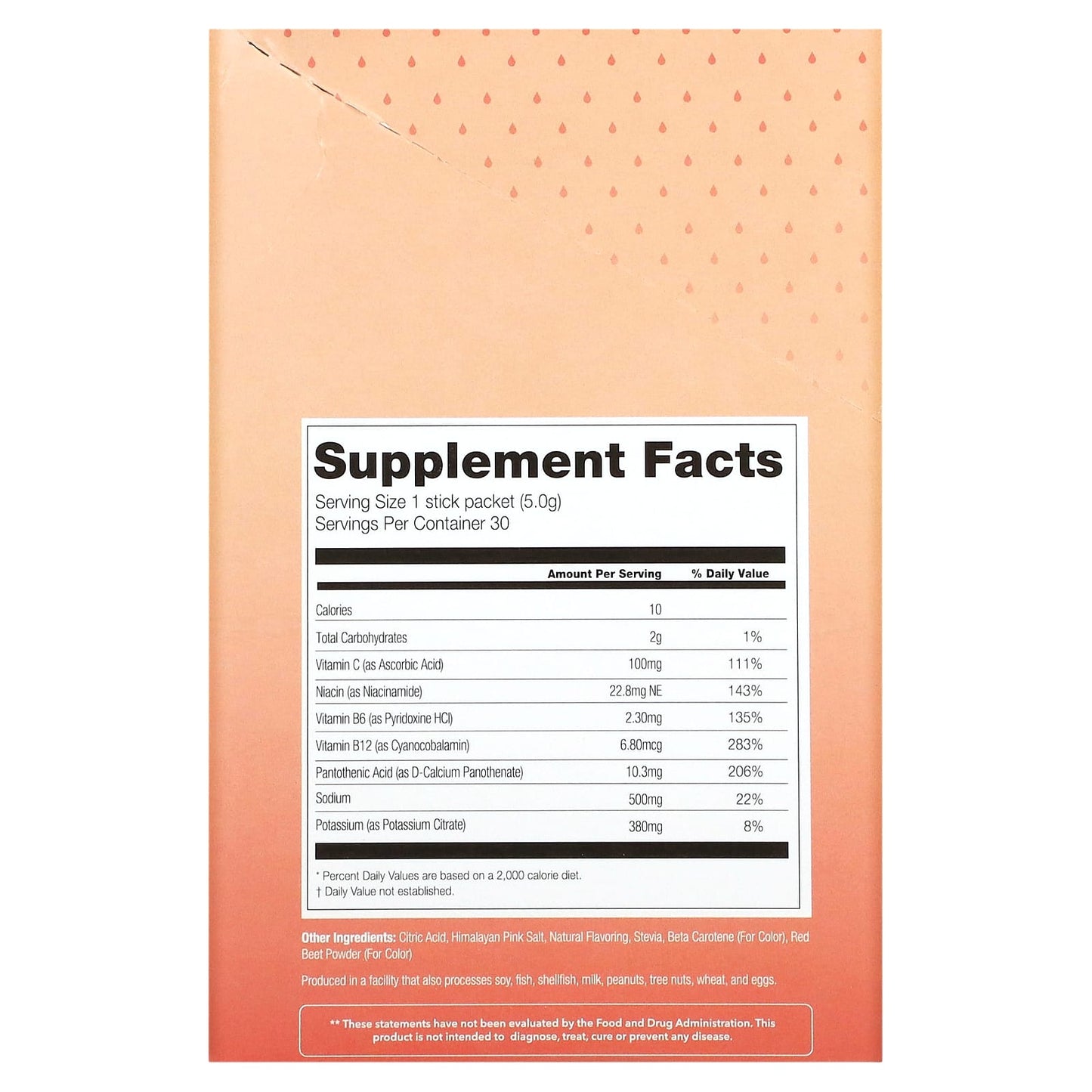 310 Nutrition, Hydrate, Electrolyte Drink Mix, Peach-Mango, 30 Sticks, 0.18 oz (5 g) Each