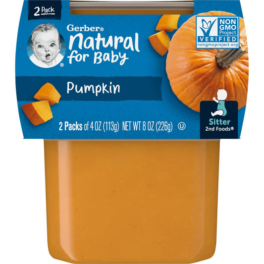 Gerber-Natural for Baby-2nd Foods-Pumpkin-2 Pack-4 oz (113 g) Each