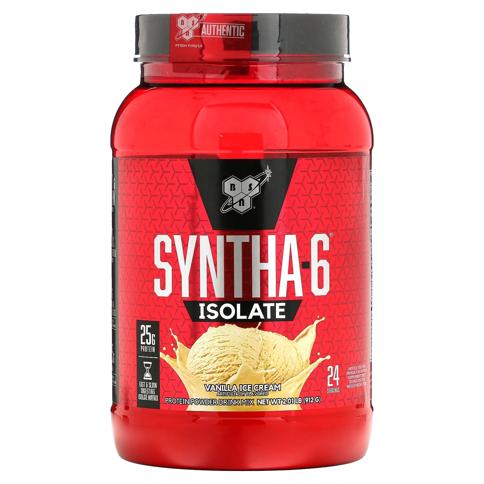 BSN-Syntha-6 Isolate-Protein Powder Drink Mix-Vanilla Ice Cream-2.01 lbs (912 g)