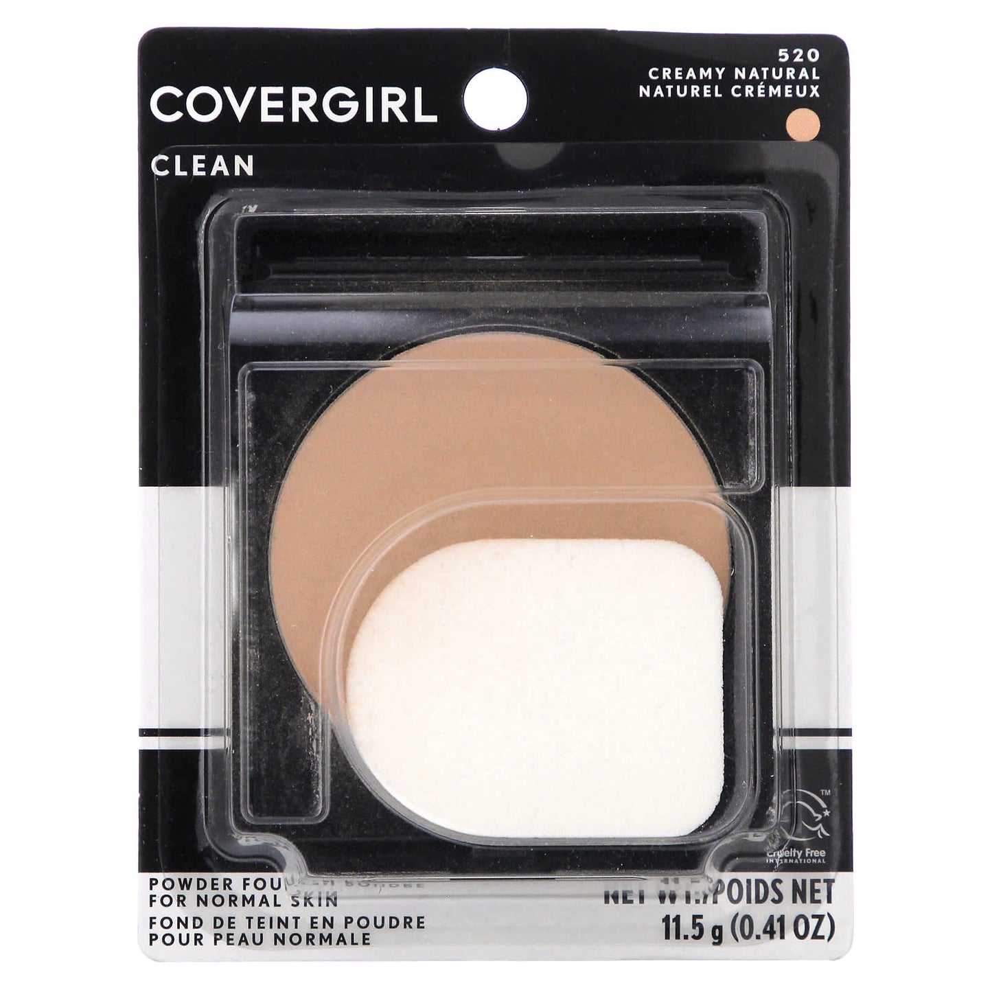 Covergirl, Clean, Powder Foundation, 520 Creamy Natural, 0.41 oz (11.5 g)