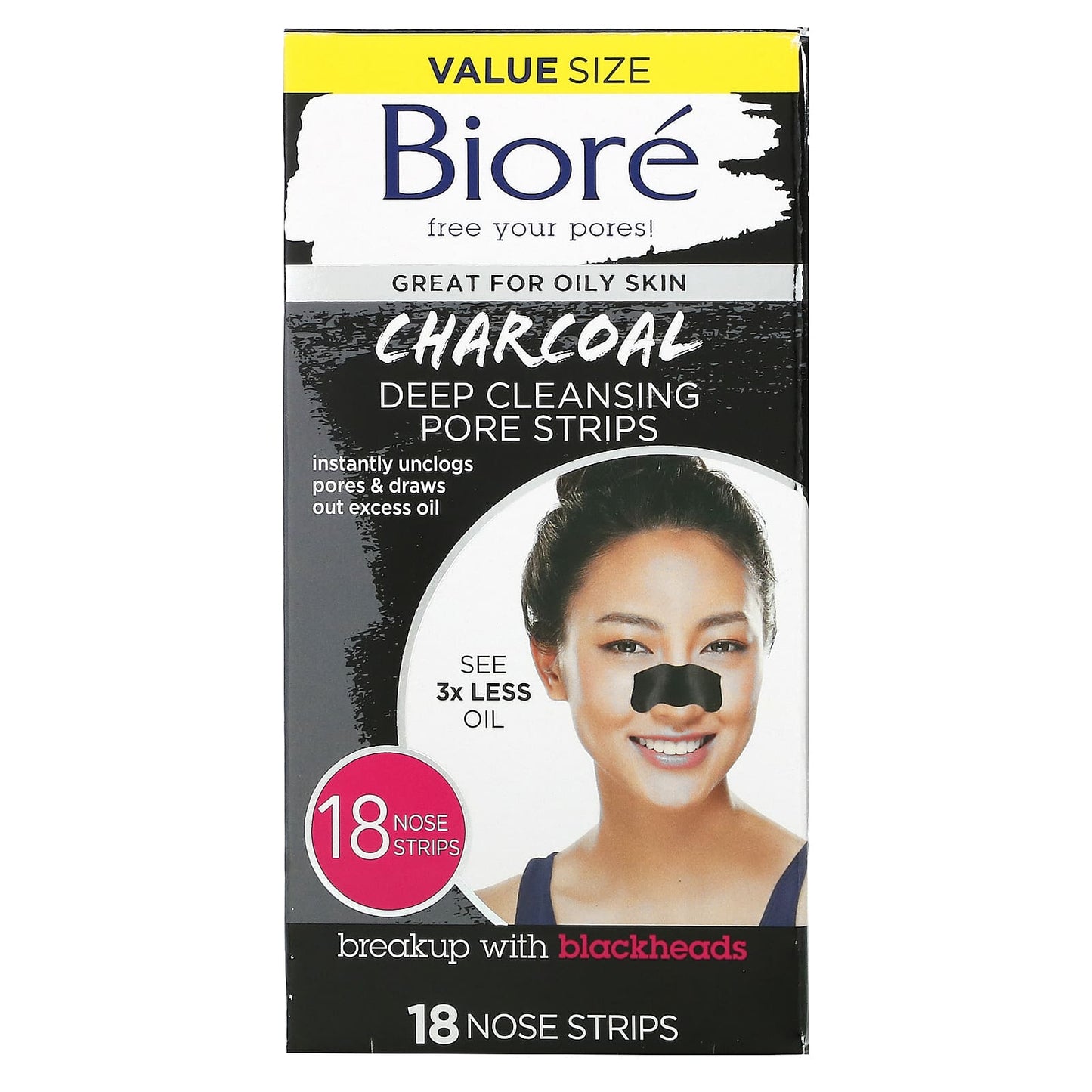 Biore-Deep Cleansing Pore Strips-Charcoal-18 Nose Strips