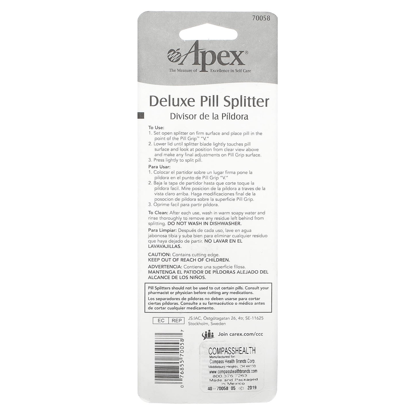 Apex, Deluxe Pill Splitter, 1 Pill Splitter