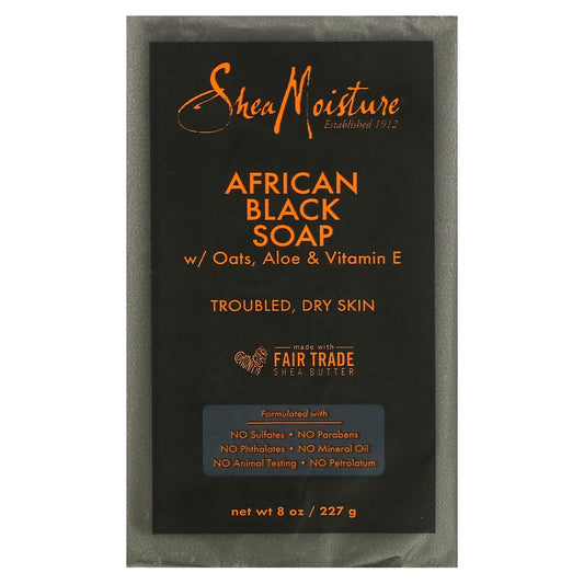 SheaMoisture-African Black Bar Soap with Oats-Aloe & Vitamin E-8 oz (227 g)