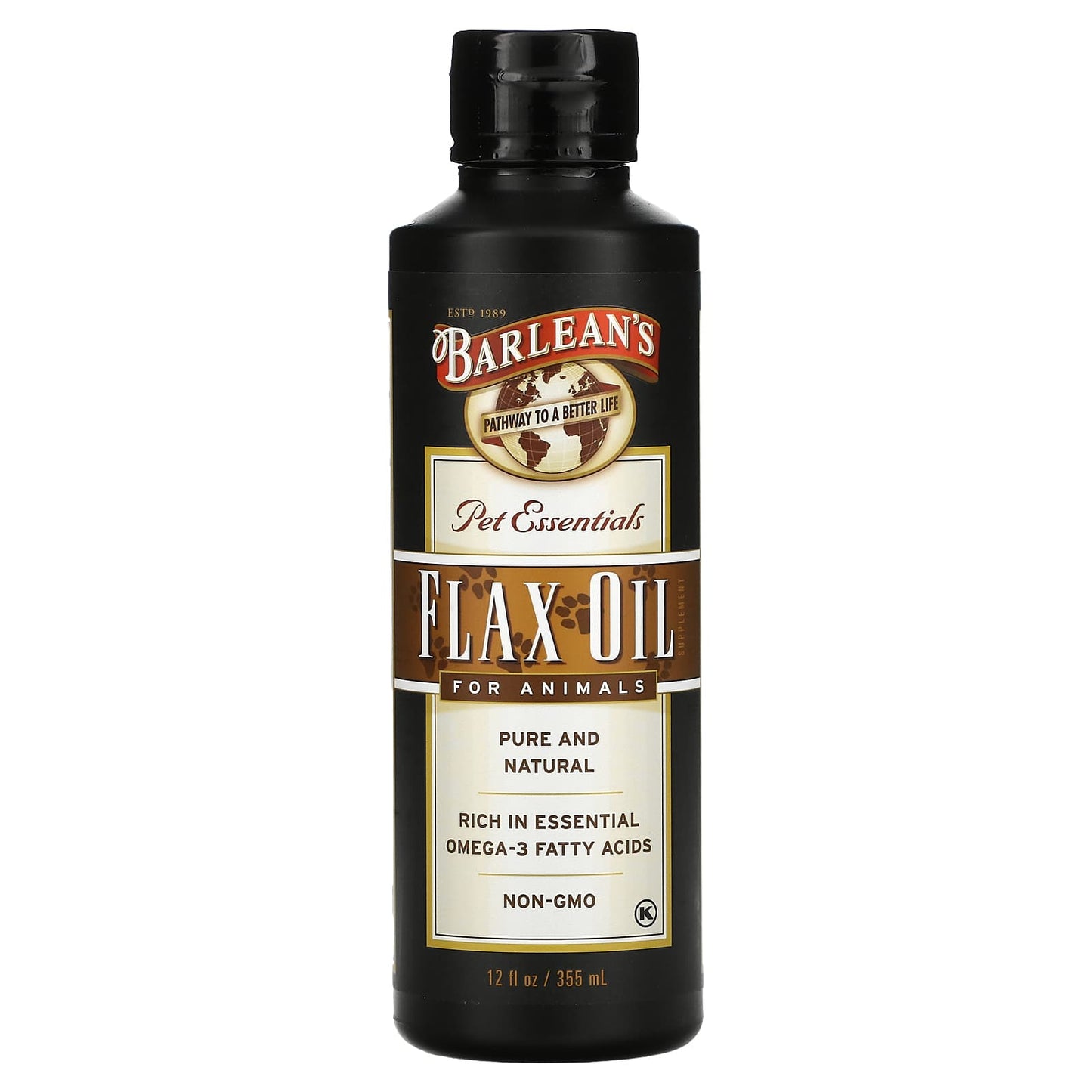 Barlean's-Pet Essentials-Flax Oil For Animals-12 fl oz (355 ml)