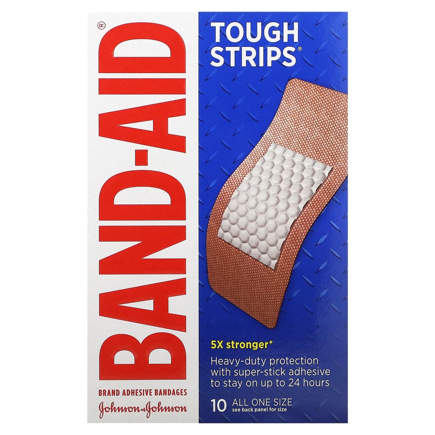 Band Aid-Adhesive Bandages-Tough Strips-10 Bandages