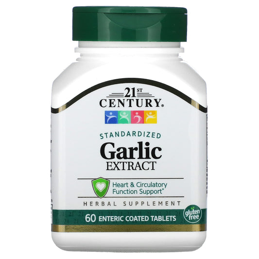 21st Century-Garlic Extract-Standardized-60 Enteric Coated Tablets