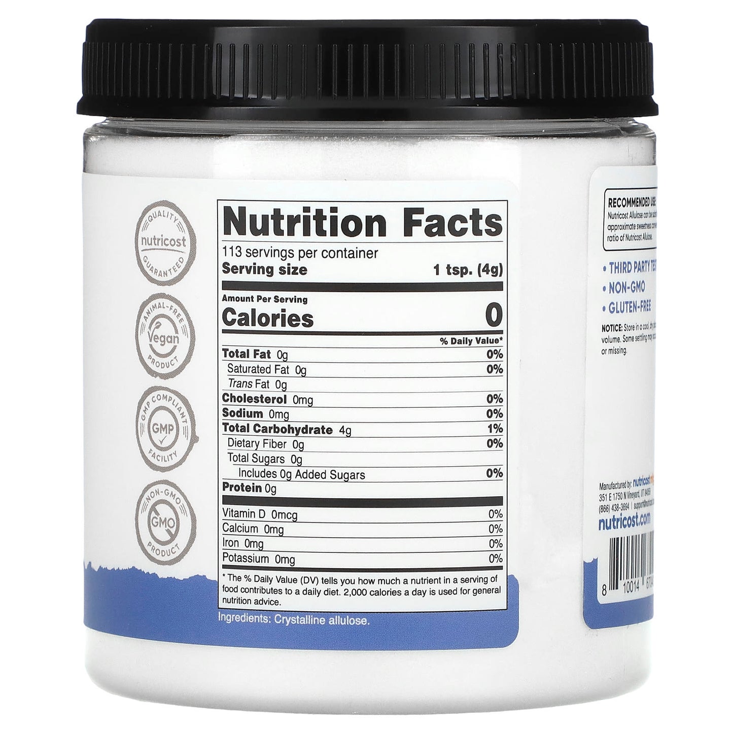 Nutricost, Pantry, Allulose, 1 lb (454 g)