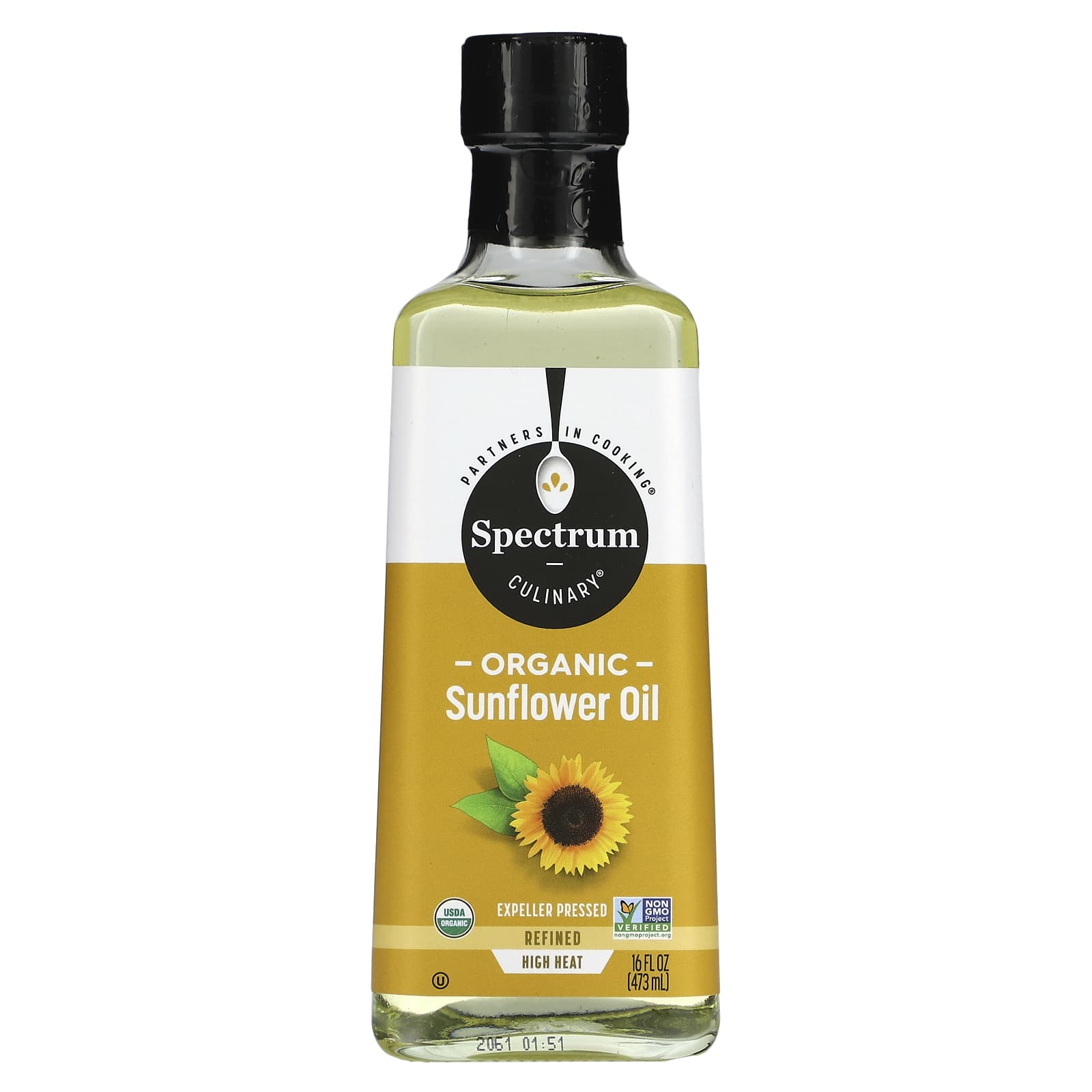 Spectrum Culinary-Organic High Heat Sunflower Oil-Refined-16 fl oz (473 ml)