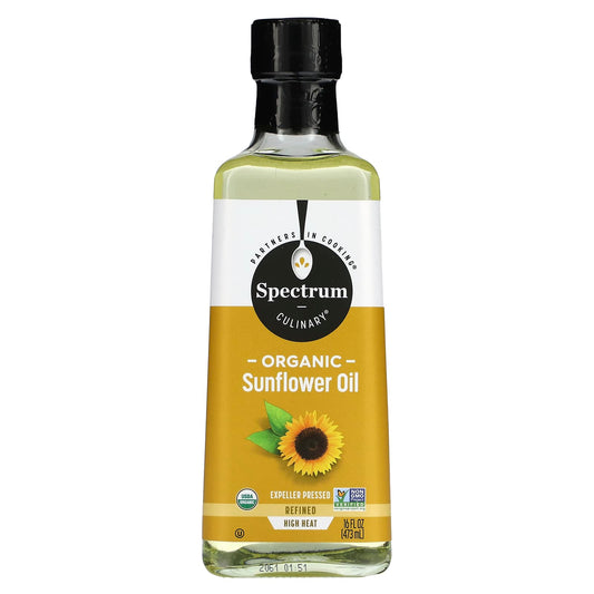 Spectrum Culinary-Organic High Heat Sunflower Oil-Refined-16 fl oz (473 ml)