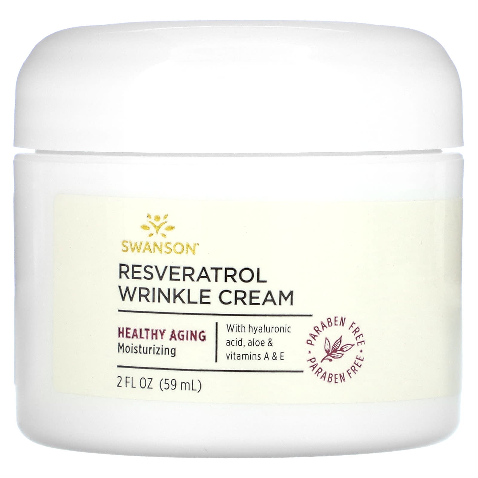 Swanson-Resveratrol Wrinkle Cream-2 fl oz (59 ml)