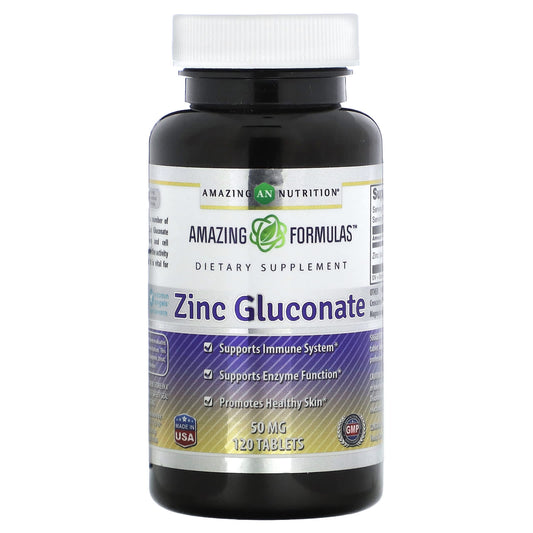 Amazing Nutrition-Zinc Gluconate-50 mg-120 Tablets