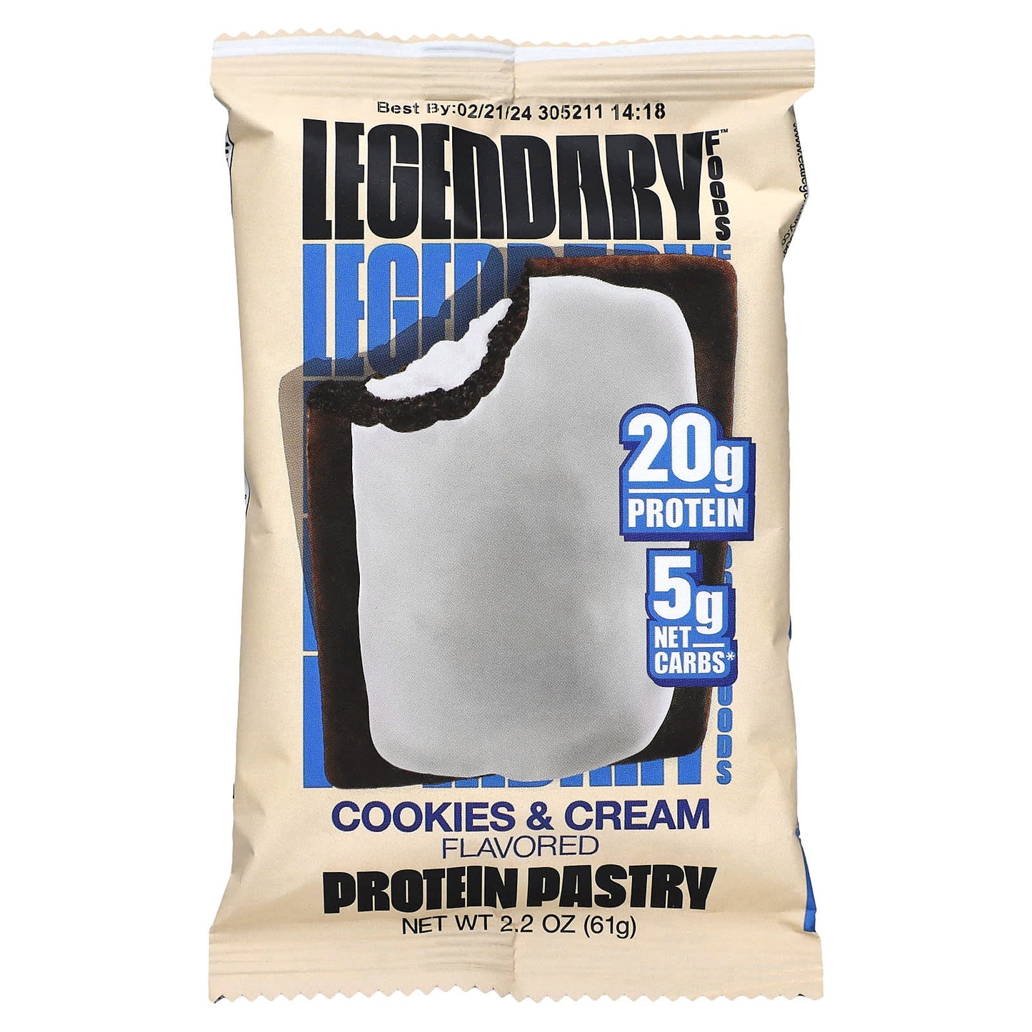 Legendary Foods, Protein Pastry, Cookies & Cream, 10 Pastries, 2.2 oz (61 g)  Each