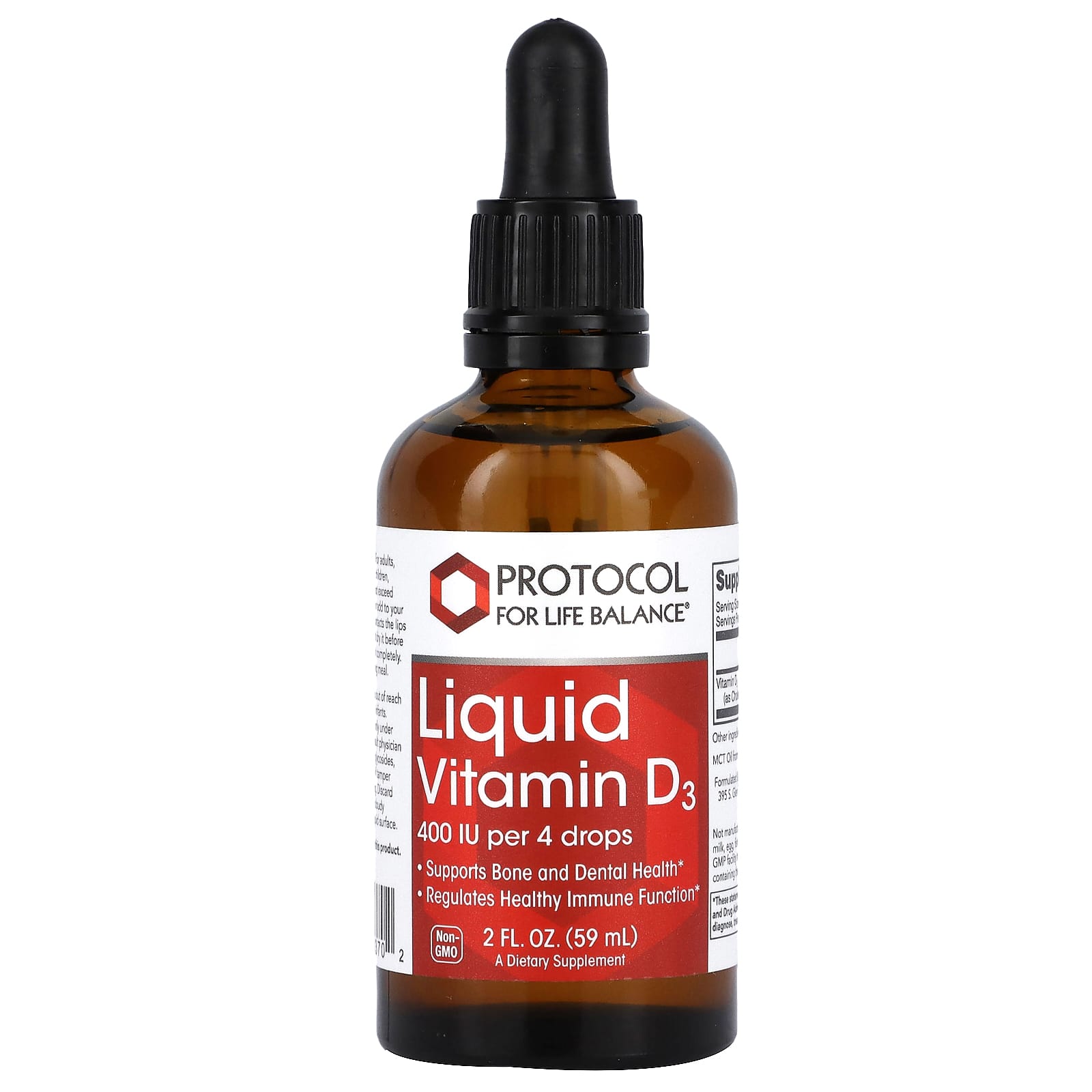 Protocol for Life Balance-Liquid Vitamin D3-400 IU-2 fl oz (59 ml)