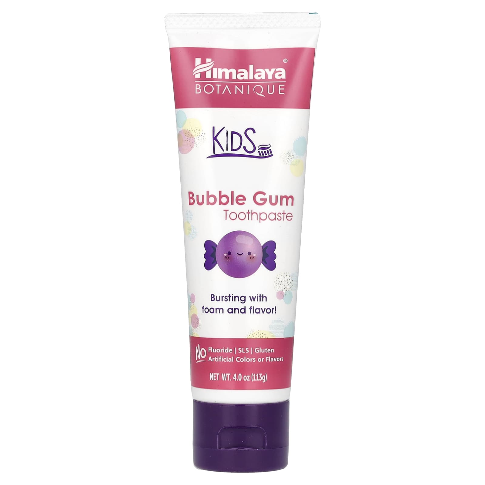 Himalaya-Botanique-Kids Toothpaste-Bubble Gum-4 oz (113 g)