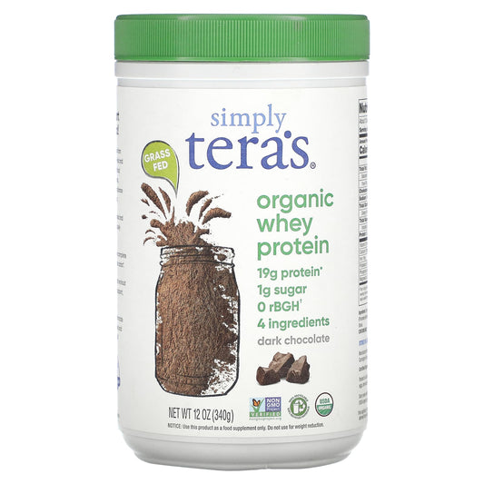 Simply Tera's-Organic Whey Protein-Dark Chocolate-12 oz (340 g)