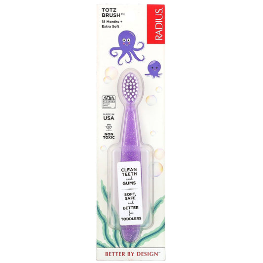 RADIUS-Totz Toothbrush-18+ Months-Extra Soft-Purple Sparkle-1 Toothbrush