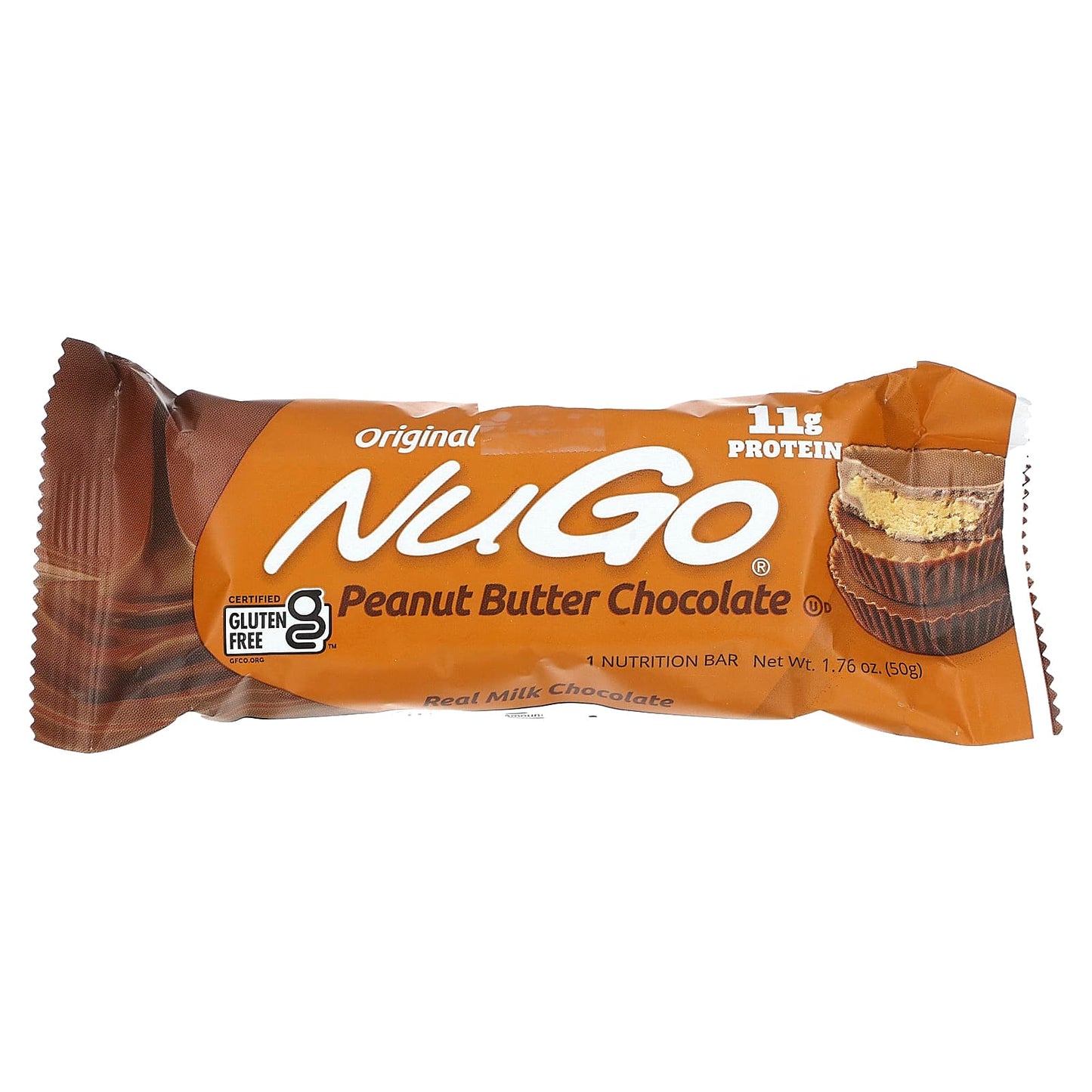 NuGo Nutrition, Original Peanut Butter Chocolate Bars, 15 Bars, 1.76 oz (50 g) Each