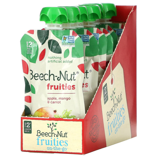 Beech-Nut-Fruities-6+ Months-Apple-Mango & Carrot-12 Pouches-3.5 oz (99 g) Each